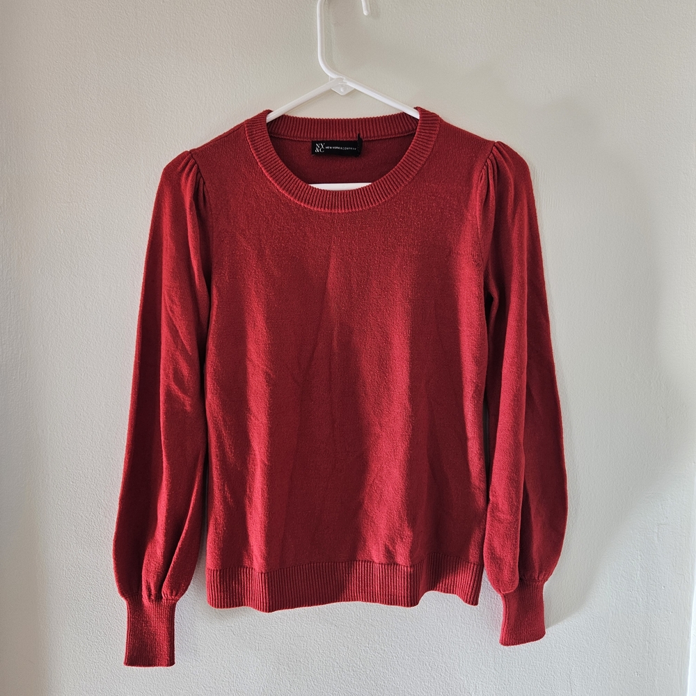 New York & Company Vibrant Red Sweater Size XS
